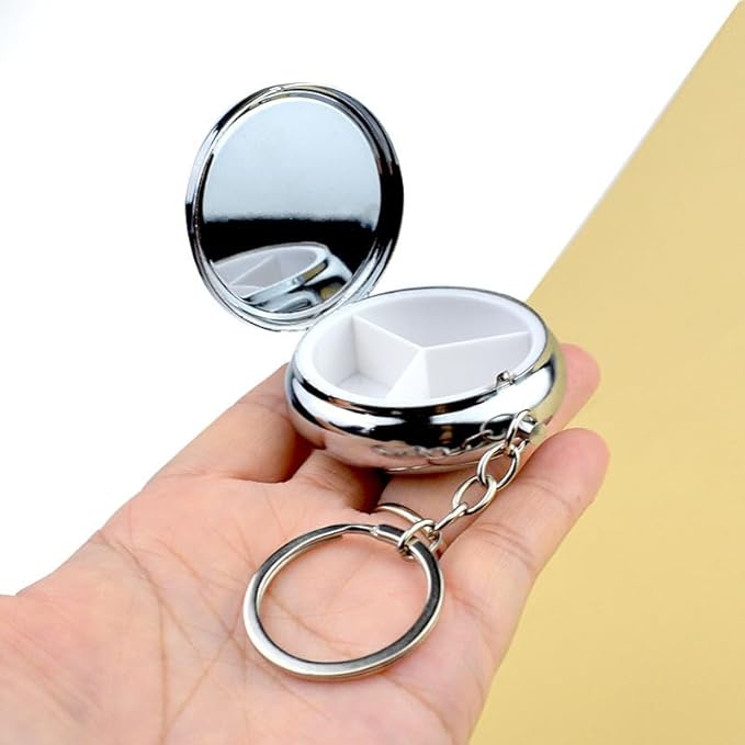 20pcs Sublimation Blank Pill Box 3 Compartment Medicine Pill Case,Portable Pill Box for Pocket or Purse Pill Boxs Decorative Metal Medicine Vitamin Organizer for DIY Heat Transfer Print (B)