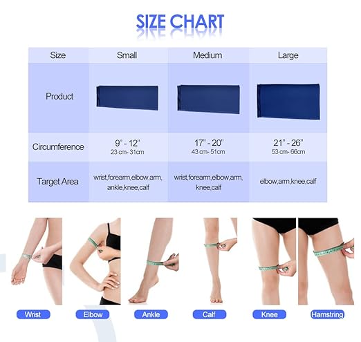 Freeze Ice Sleeve for Elbow & Knee Arm Ice Pack Sleeves Wrap for Injuries Compression, Reusable Gel Cold Packs for Ankle, Calf - Flexible Cold Wrap for Meniscus, ACL, MCL, Pain Relief (Blue, M)