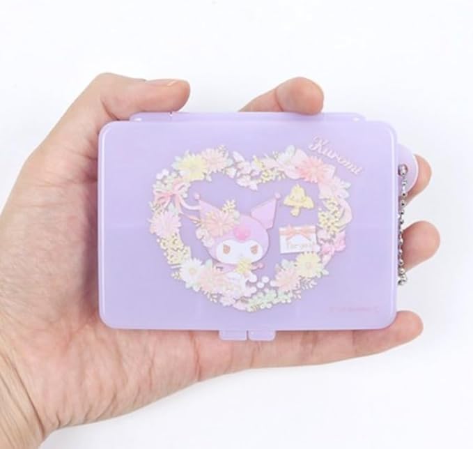 Kuromi Officially Licensed Partitioned Pill Box - Multipurpose Box for Small Accessories and Medicine