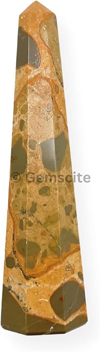 WholesaleGemShop 3 Inch Gemstones Obelisk Tower Jumbo Facet Aura Rock Crystal Natural Polished Earth Wand Spirit
