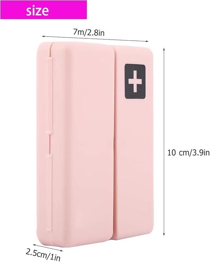 Travel Pill Case for Purse, 7 Compartments Portable Travel Pill Box, Pill Organizer with Unique Magnetic Design Portable Pill Organizer Portables Pocket Pill Box Dispenser Pill Holders for Traveling