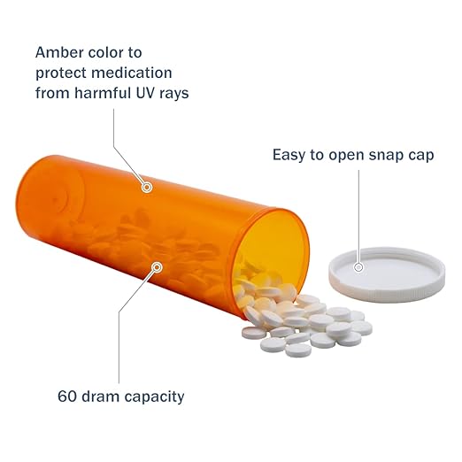 Ezy Dose Pill, Medicine, Vitamin Container & Vial | 60 Dram Storage | Child-Resistant Cap | Case of 70