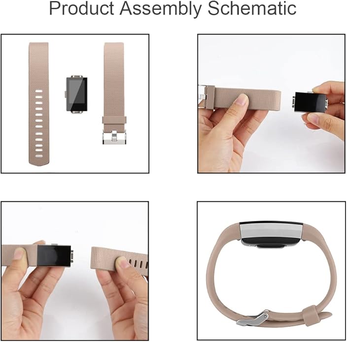 3 Pack Sport Bands Compatible with Fitbit Charge 2 Bands Women Men, Adjustable Replacement Straps Wristbands for Fitbit Charge 2 HR Small Large