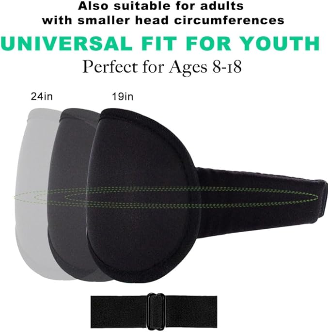 3D Sleep Mask for Kids & Teens (8-18 Years), Zero Pressure & Blackout Eye Cover - Soft Breathable, Adjustable for Travel, Night Use & Deep Sleep