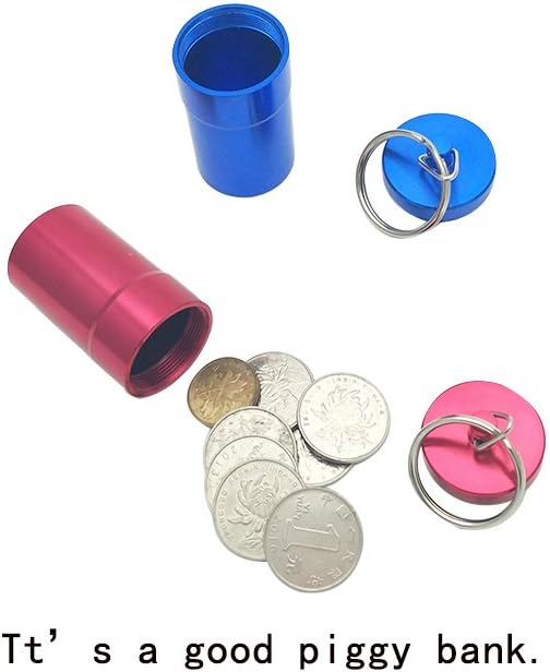 FAYALA Aluminum Waterproof Pill Case Bottle and Pill Container Pill Box 2 Packs Large Aluminum Waterproof Pill Box for Medicine,Metal Pill Keychain Holder Container for Travel.