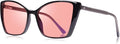 Women's Fluorescent-41 Rose Cat Eye Tinted Blue Light Blocking Glasses for Migraine, Light Sensitivity, Photophobia & LED Gaming Computer Screen Glare