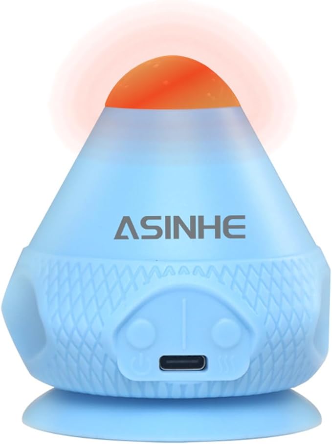 Massage Ball with Heat, Vibration Trigger Point Ball Silicone Self Massager for Deep Tissue Massage, Foot, Shoulder, and Lower Back, Rechargeable Vibrating Exercise Massage Device (Blue)