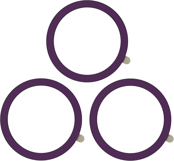 TENOC Universal Metal Ring Sticker for Magnetic Charger Compatible with iPhone/Samsung/Android All Cellphones, Magnetic Mount/Phone Holder Conversion Accessories, 3Pcs, Purple