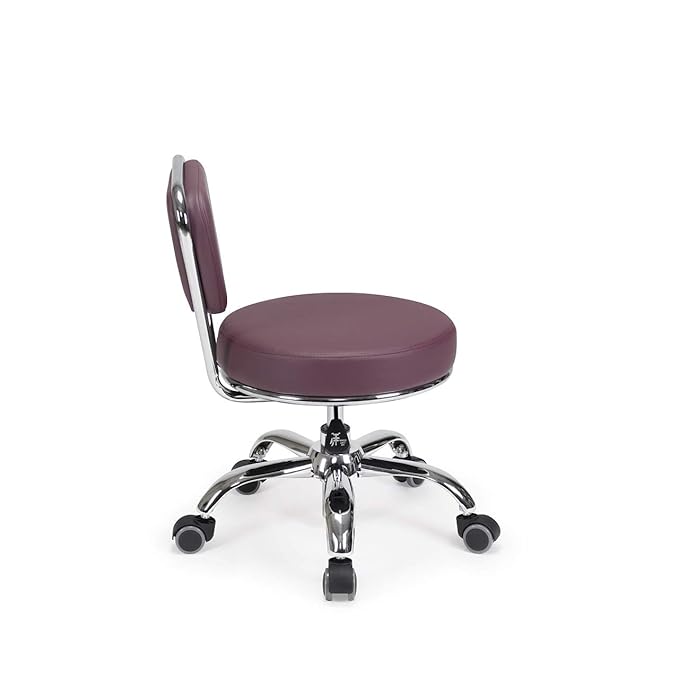 MAYAKOBA Dayton Pedicure Stool (Burgundy) Pneumatic, Adjustable Height, Perfect for Nail Salon, Pedicure spa