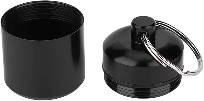 Portable Daily Pill Case , Oxidation Coloring Black pillbox Container for Purse for Travel Outdoor Traveling , watertight Travel Pill lunch box
