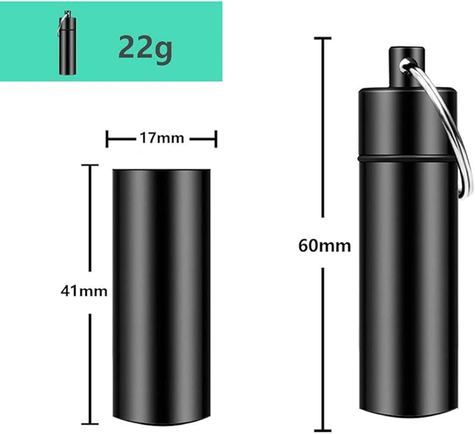 3 Packs Keychain Pill Holder, EFFIET Waterproof Pill Fob Case Box Outdoor Container for Emergency Medicine, Foam Earplug Storage Case with Ear Plugs (Black)