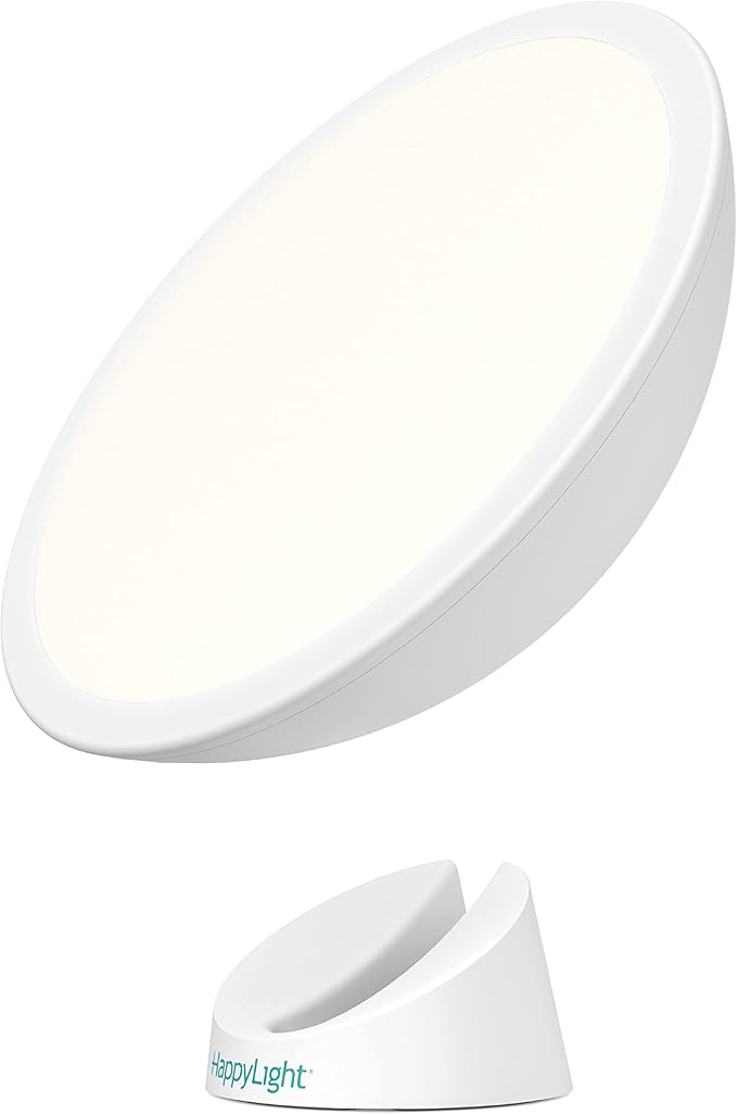 Verilux HappyLight Halo - Cordless LED Light Therapy Lamp with a 360° Magnetic Base & Rechargeable Battery for Portable, UV-Free, Full Spectrum 10,000 LUX Light with Adjustable Brightness and Color