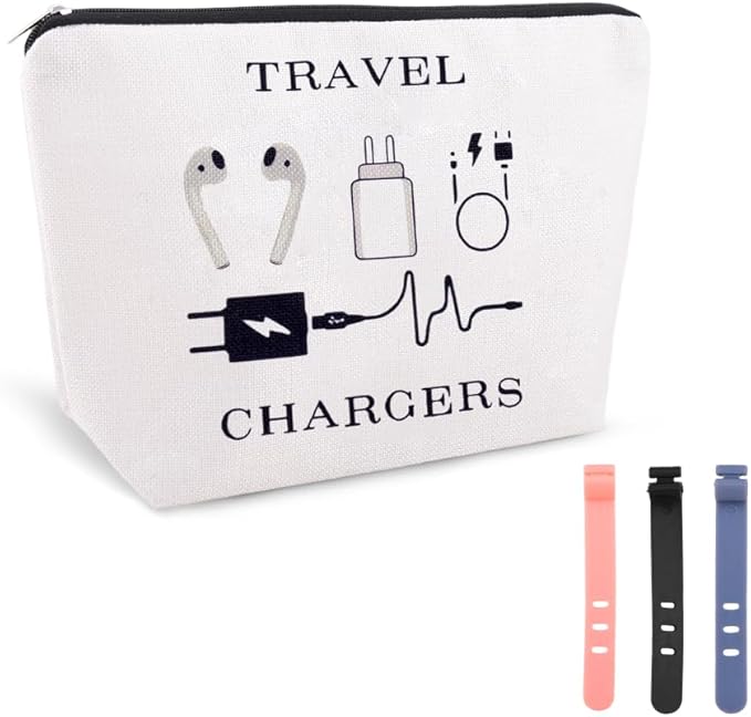 Elastic Silicone Cable Straps Cord Organizer Anti Loss Charging Cable Organizer Bag Pouch Travel Data Cable Protector Cover Charge Cord Tie Wraps Protection Portable Earphone Plug Charger Storage Bag