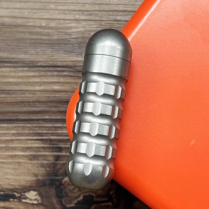Titanium Keychain Pill Holder Mini Daily Pill Box Pendant Container Waterproof Metal Case Bottle Portable Organizer (Ti 1)