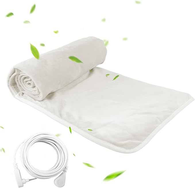 Grounding Blanket 60x80 inch Grounding Sheets Queen, Grounding Mat for Improved Sleep, Relieving Pain,Conductive Grounded Mats with Grounding Cord (Cream, 60 * 80 in)