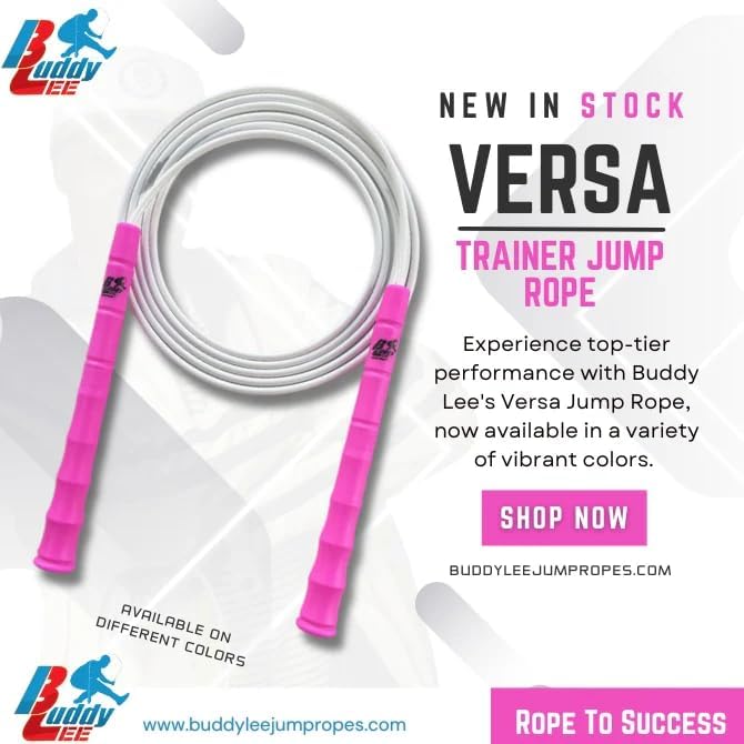 Buddy Lee New Versa Trainer Jump Rope – Pink – Adjustable Speed Rope for Fitness, Cardio & Training – Lightweight, Durable & Ergonomic Handles