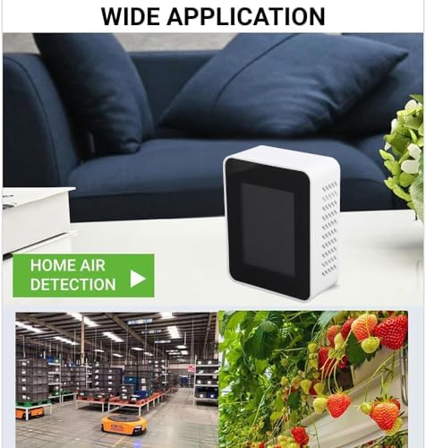 CO2 Monitor Indoor Air Quality Meter Real Time Detection of Carbon Dioxide HCHO TVOC Temperature Humidity Portable Data Logger for Home Office