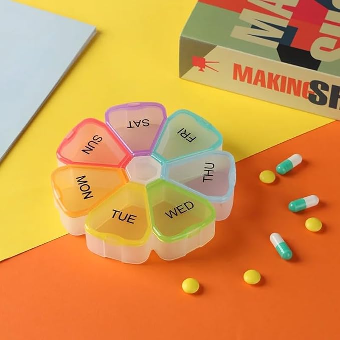 Portable 7 Grids Weekly Pill Box Medicine Dispenser Tablet Organizer Storage Boxes 7 Days Compartment Pills Case Container