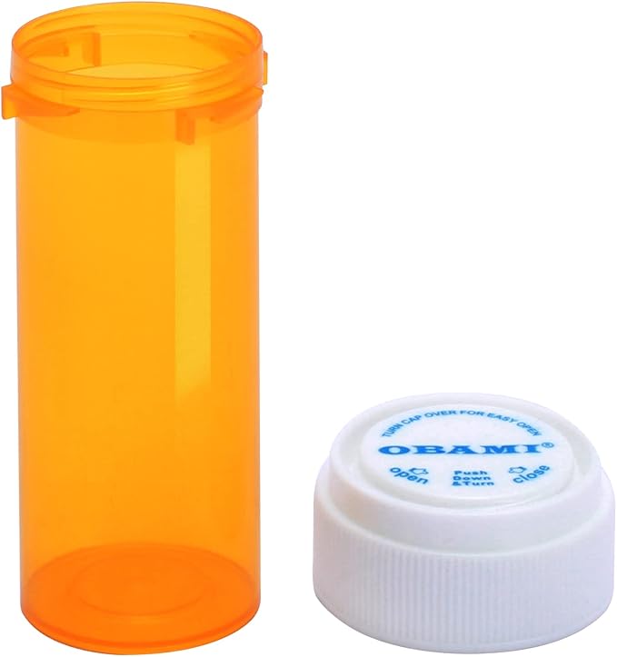 Plastic Empty Pill Bottles with Double Sided Use (Child Resistant & Easy Open) Caps - Medicine Container Pill Cases Dispensers Organizers (16 Dram, 12pcs)