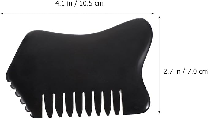 Healifty Multifunctional Scraping Massage Comb 3.5 Inch Ergonomic Jade Stone Guasha Tool for Face Neck Scalp and Body Relaxation Therapy