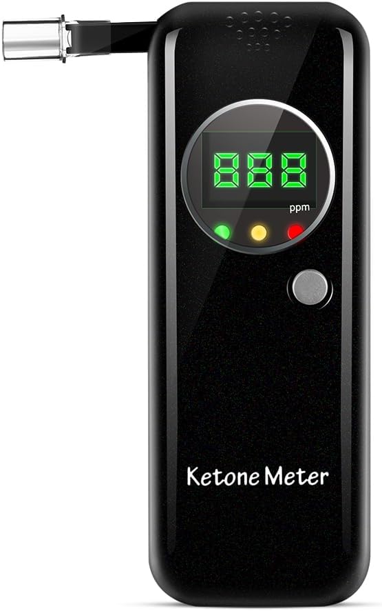 Ketone Breath Analyzer, Portable Ketosis Tester for Family Health with 10pcs Mouthpieces(Black)