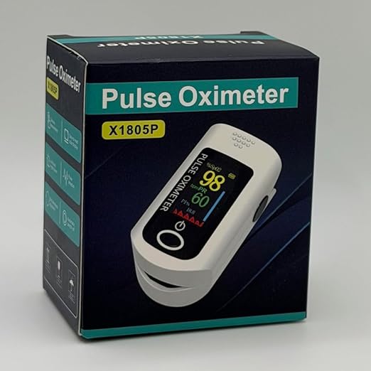 X1805P Fingertip Pulse Oximeter Blood Oxygen (O2) Saturation Monitor Pulse Ox w/Plethysmograph and Perfusion Index (PI) For Sports or Aviation Use