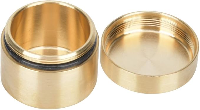 Watris Veiyi Round Shape Brass Pill Case, Metal Jewelry Storage Box, Sealed Coin Storage Box, Waterproof Mini Accessories Container for Outdoor Travel Home Office School(S)