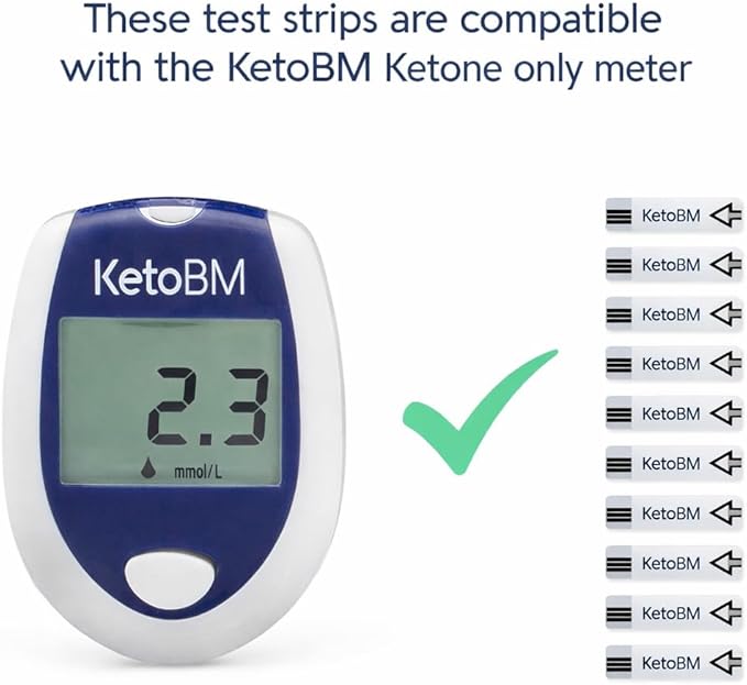 KetoBM Blood Ketone Test Strips for Ketone Only Meter, 40pk