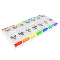 EZY DOSE Push Button (7-Day) Pill Case, Medicine Planner, Vitamin Organizer, 2 Times a Day, AM/PM Container, X-Large Compartments, Arthritis Friendly, Easy to Use, Clear Lids, Rainbow, BPA Free