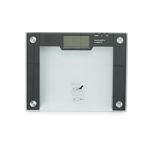 Ideaworks JB5824 Extra Wide Talking Scale-Visual & Voice Display Scale- 550 Pounds Max-Tamper Glass-Extra Wide Width-Large LCD Display-Tap On & Off Auto Function