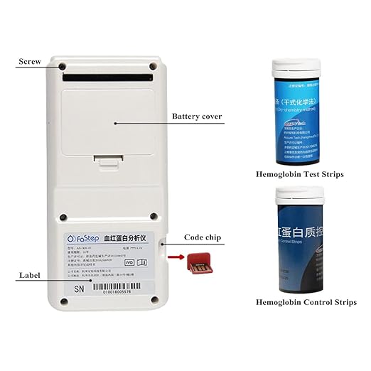 Hemoglobin Test Meter kit Hemoglobin Meter kit Hemoglobin analyzer Anemia Monitor includes 50pcs Hemoglobin Test Strips