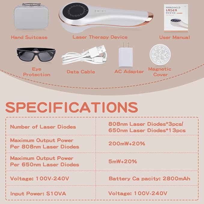Red Light LLLT Cold Laser Therapy for Pet Dogs Cats Horses Vet, Near Infrared Light Therapy Device for Muscle & Joint Pain Relief Wound Healing Care Reduces Inflammation with Upgrade Protective Cover