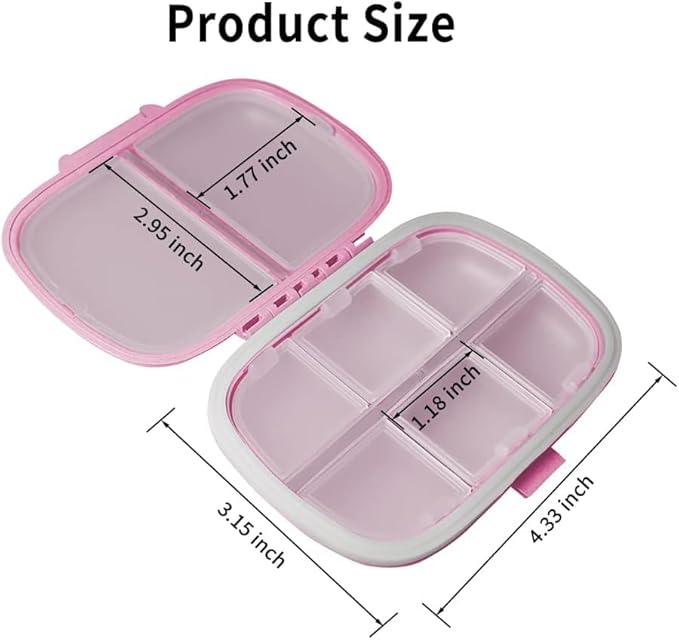 Personal Pill Organizers Pink, Rosado