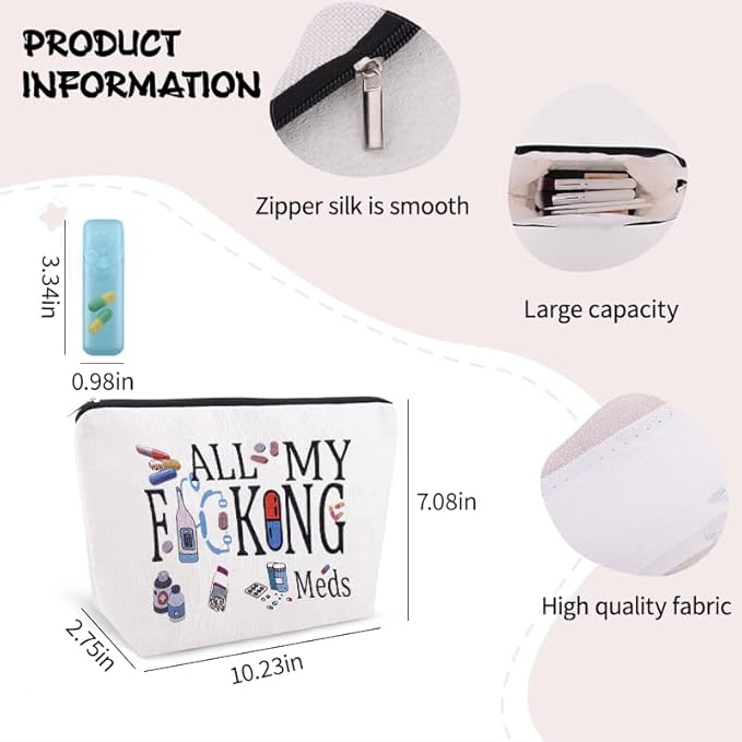 Small Pouch Bag for Medicine Pharmacist Nurse Doctor Pouch Bag for Women Men Patient Medication Organizer Bags Practitioner Physician Assistant Gifts Pouches Get Well Soon Medical Pouches Med Bags