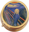 Scream Brass Round Pill Box