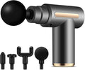 Massage Gun Deep Tissue, Portable Massage Gun with 4 Interchangeable Massage Heads for Deep Muscle Relief & Relaxation, 99 Touches, Best Gift (Gray)