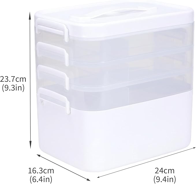 4-Tier Medicine Organizer, Medicine Cabinet Storage Box with 7 Day Pill Organizer 2 Times a Day, Stackable First aid Box with Hidden Handle, Home Organization Essentials