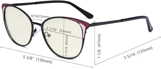 Eyekepper Ladies Blue Light Filter Glasses - Butterfly Design Computer Eyegalsses Women -Transparent Blue Lens