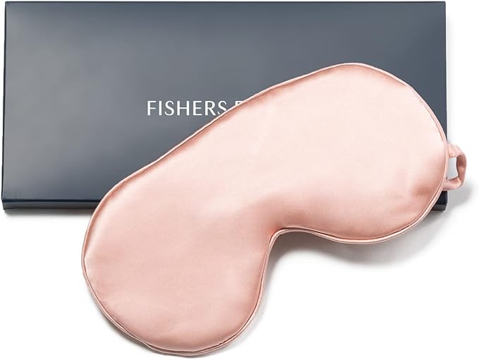 Fishers Finery 25 Momme 100% Mulberry Silk Eye Mask Adjustable Strap (Pink)