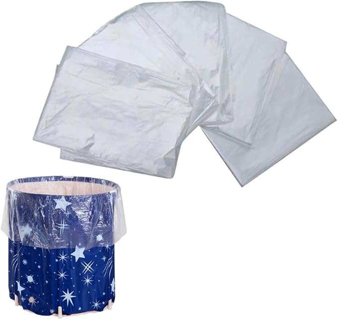 10 Pack Disposable Ice Bath Tub Cover Liner Transparent Plastic Portable Bathtub Liner Covers for 105 Gallons Ice Tub Portable Bath Tub Cold Plunge Tub Inflatable Ice Bath Barrel Plunge Pool