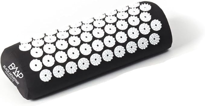 Black Mountain Products Acupressure Mat with Pillow & Carrying Bag - Acupressure Mat for Trigger Pt. Massage Therapy, Black