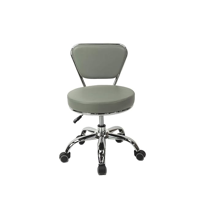 MAYAKOBA Dayton Garage Rolling Seat (Storm Grey) Pneumatic, Short Stool with Adjustable Height 13"-15", Perfect for Garage Task, Home Cleaning, Bathroom Short Seat, Technician Task