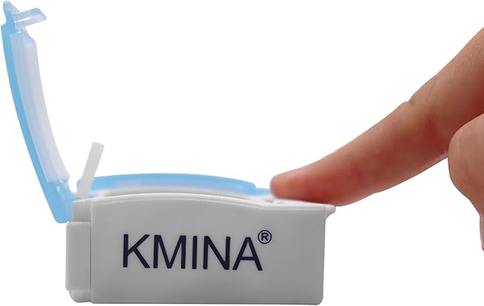 KMINA Extra Large Pill Organizer 3 Times a Day, Weekly Medicine, 7 Day Pills Box Case with Push Button for Big Vitamin Supplements, Patented, Made in Europe