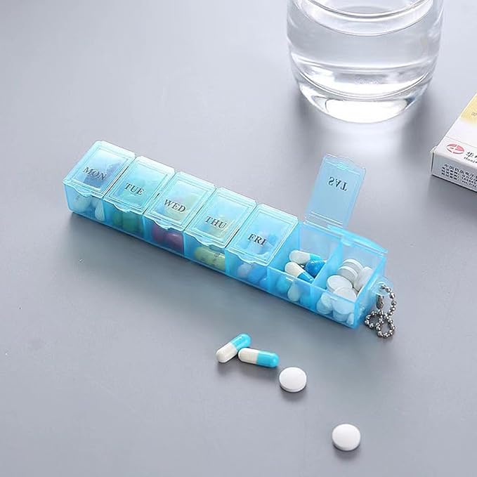 Weekly 7 Day Pill Organizer, Travel Pill Box, Pill case, Medicine Organizer, Pill Container, Pillbox 7 Day, Pill Dispenser, Medication Organizer, Pill Organizer Weekly