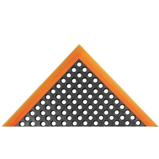 NoTrax Safety Stance Rubber Non Slip Drainage Mat - Orange/Black 38" x 124" Heavy-Duty Anti Fatigue Mats with 3 Sided Beveled Edges and Ergonomic Support - 549S3124OB