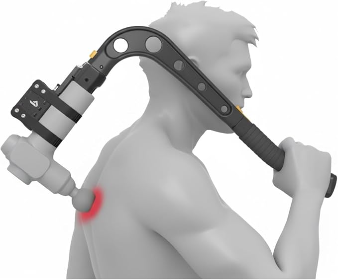 Brazyn (Talon Universal 2.0 Massage Gun Holder + Massage Cane. Extension Arm with Mount for Your Percussion Massager. Includes Hook Attachment for deep Tissue Back Massage. Works with Most Guns.