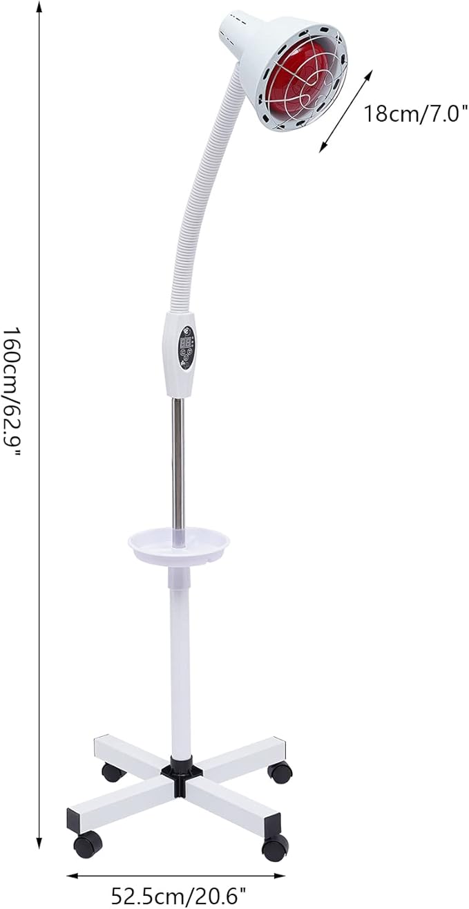 Infrared Light,275W Near Red Infrared Heat Lamp for Relieve Pain and Muscle Aches,with Flexible Arm and Remove Control Standing Lamp
