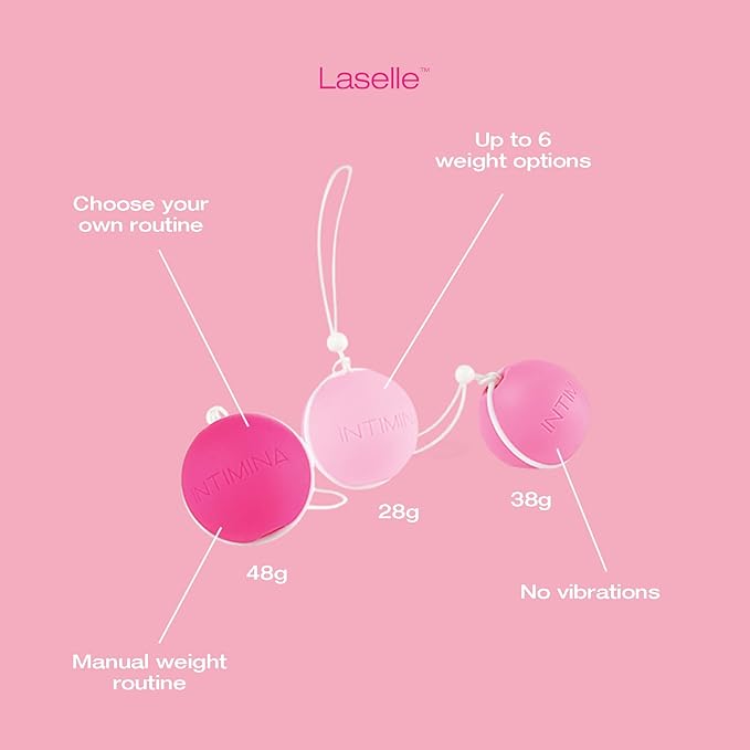INTIMINA Laselle Weighted Exerciser Set - Women’s 3 Pelvic Floor Weights (28g, 38g, 48g)