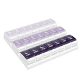 EZY DOSE Weekly (7-Day) Pill Case, Daily Medicine Planner, Vitamin Organizer Container, Large Push Button Compartments, Easy to Use, 3 Times a Day, Spring Open Design, Grayscale Lids, BPA Free