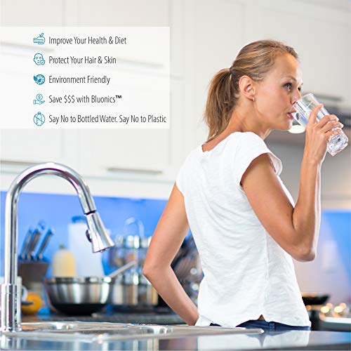 Bluonics 4 Stage Drinking Water Filter UV Ultraviolet Light Purifier for Under Sink Filtration System